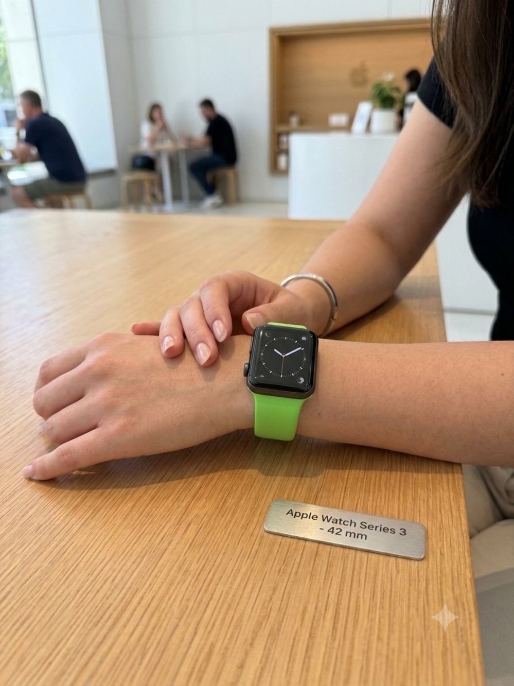 Apple Green Sport Band Smartwatch with Black Face